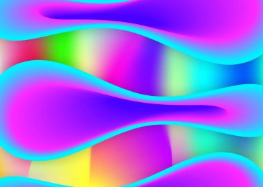 Sıvı sıvı. Canlı gradyan örgüsü. Modern modayla birlikte holografik 3d arkaplan. Pop cover, sunum kompozisyonu. Dinamik elementler ve şekillerle sıvı arkaplan.