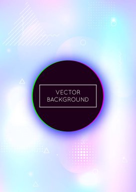 Sıvı şekilli holografik arkaplan. Memphis sıvı elementleriyle dinamik Bauhaus gradyanı. Broşür, ui, dergi, poster, afiş ve uygulama için grafik şablonu. Spektrum holografik arkaplan.