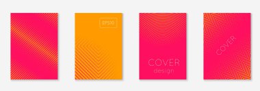 Gradyan kapak şablonu ayarlandı. Yarım tonlu asgari modayla. Afiş, sunum ve broşür için gelecek eğilimli kapak şablonu. Minimalist renkli şekiller. Soyut iş illüstrasyonu