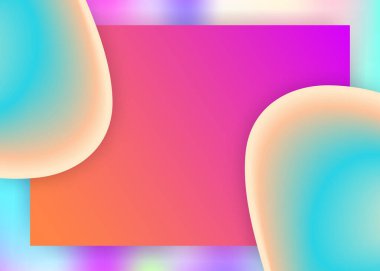 İniş sayfası. Modern modayla birlikte holografik 3d arkaplan. Minimalist arayüz, afiş çerçevesi. Canlı gradyan örgüsü. Sıvı dinamik elementler ve sıvı şekilli iniş sayfası.