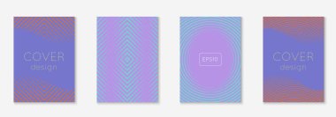 Gradyan kapak şablonu ayarlandı. Yarım tonlu asgari modayla. Afiş, sunum ve broşür için gelecek eğilimli kapak şablonu. Minimalist renkli şekiller. Soyut iş illüstrasyonu