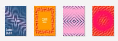 Broşürü hazırla. Defter, pankart, broşür, klasör düzeni. Turuncu ve pembe. Broşürü en küçük moda kapağı olarak ayarla. Çizgi geometrik ögesi.