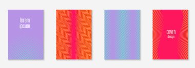 Poster tasarımı modern. Malzeme sertifikası, afiş, davetiye, mobil ekran konsepti. Mavi ve mor. Poster tasarımı minimalist geometrik çizgiler ve şekillerle modern.