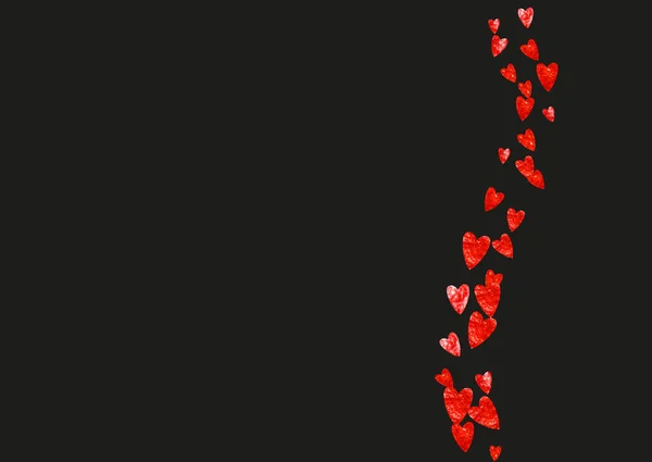 Brudbakgrund Med Rosa Glitter Hjärtan Alla Hjärtans Dag Vektor Konfetti — Stock vektor