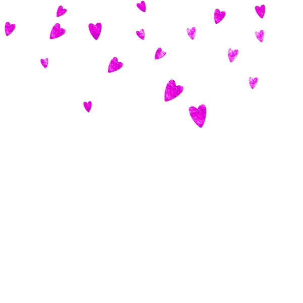 Valentijnsdag Hart Met Roze Glitter Glitters Februari Dag Vector Confetti — Stockvector