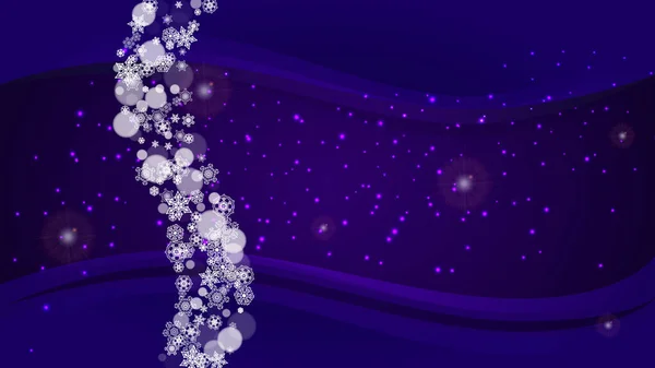 Cadre Hiver Avec Flocons Neige Ultraviolets Nouvel Toile Fond Bordure — Image vectorielle