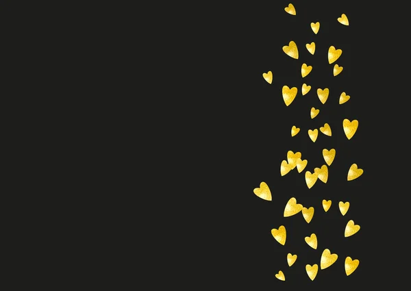 ゴールドの輝きを持つバレンタインデーのためのグランジハートの背景 2月14日 グランジハートの背景用ベクトルコンフェッティ 手描きの質感 パーティー招待 小売オファー 広告のための愛のテーマ — ストックベクタ