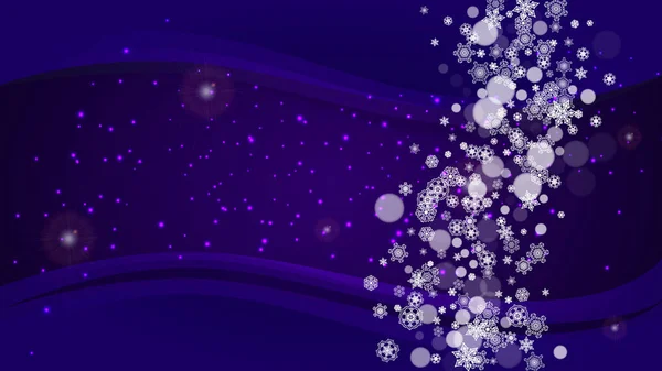 紫色の雪片とクリスマスの販売 新年の背景 チラシ ギフトカード パーティー招待状 小売オファーや広告のための雪のフレーム クリスマスの流行の背景 クリスマス販売のための休日雪のバナー — ストックベクタ