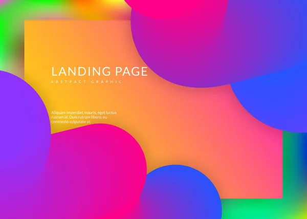 Landing Page Holographischer Hintergrund Mit Moderner Trendiger Mischung Circle App — Stockvektor