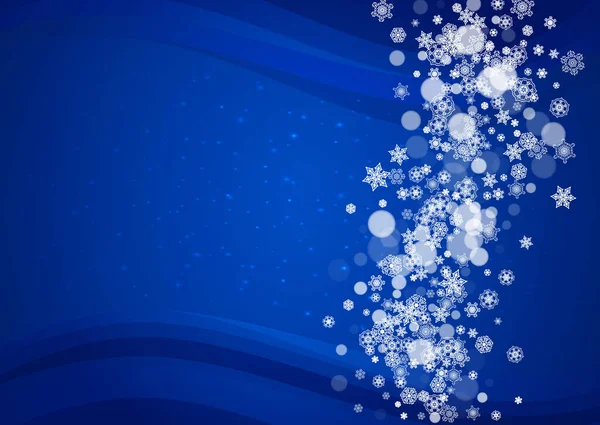 Fondo Navideño Con Copos Nieve Blancos Destellos Ventas Invierno Año — Archivo Imágenes Vectoriales