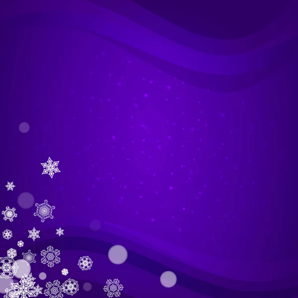 Schneeflockenbanner Mit Ultraviolettem Schnee Neujahrskulisse Wintergrenze Für Flyer Geschenkkarte Partyeinladung — Stockvektor