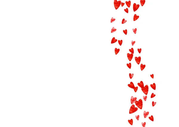 발렌틴의 경계가 날이야 Vector Confetti Heart Border Template 그림그리기 포스터 — 스톡 벡터