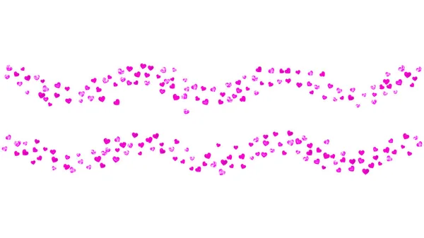 Moederdag Achtergrond Met Roze Glitter Confetti Geïsoleerd Hartsymbool Rozenkleur Briefkaart — Stockvector