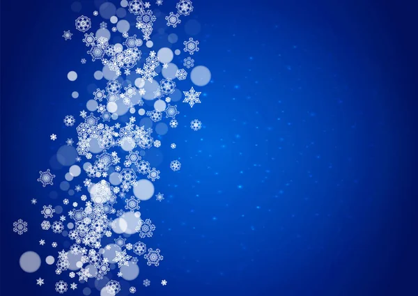 Marco Nieve Con Copos Nieve Blancos Para Celebración Navidad Año — Vector de stock