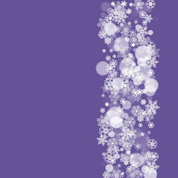Bordure Hiver Avec Flocons Neige Ultra Violets Nouvel Givré Toile — Image vectorielle