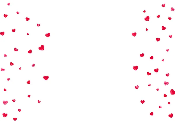Bruids Achtergrond Met Roze Glitter Hartjes Valentijnsdag Vectorconfetti Handgetekende Textuur — Stockvector