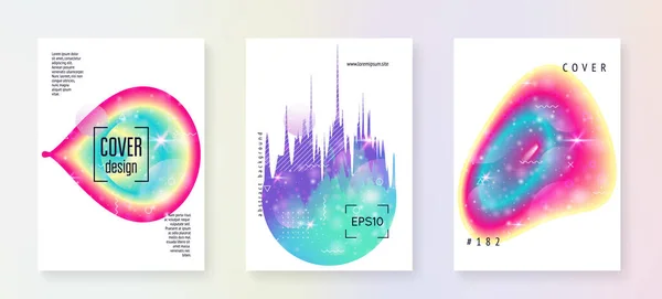 Musikflyer Geometrische Präsentationsvorlage Für Elektro Konzert Flüssige Holographische Gradienten Form — Stockvektor