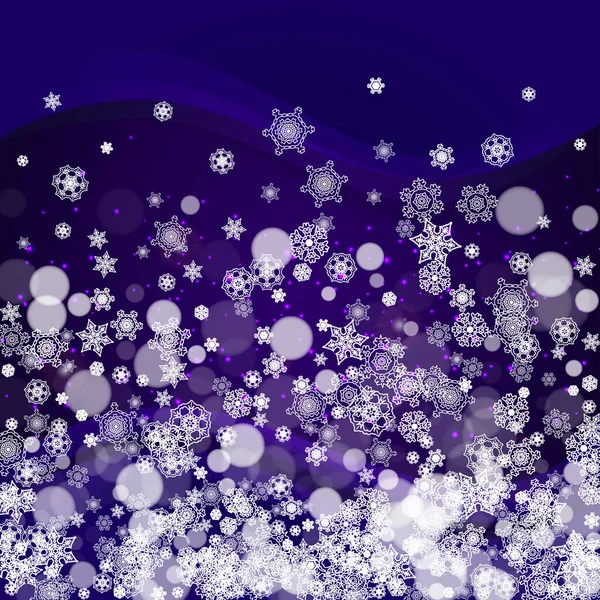 Marco Nieve Con Copos Nieve Ultravioleta Fondo Nevado Año Nuevo — Vector de stock