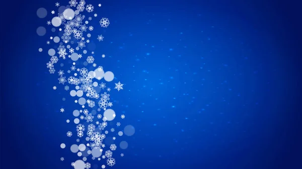 Noel Yeni Yıl Kutlamaları Için Beyaz Kar Taneleriyle Kışın Sınırı — Stok Vektör