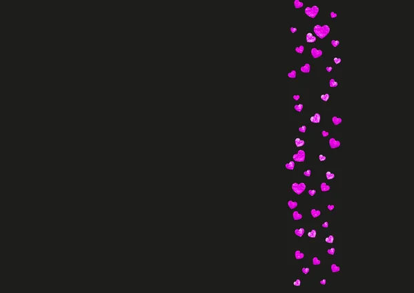 情人节的心闪烁着粉色的闪光 2月14日情人节心脏模板的向量Confetti 手绘手绘纹理 特价商品 传单的爱情主题 — 图库矢量图片