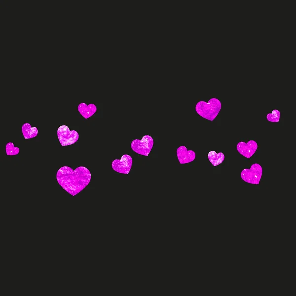 Fond Douche Nuptiale Avec Des Coeurs Roses Paillettes Saint Valentin — Image vectorielle