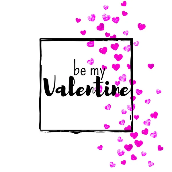 Κάρτα Ημέρα Του Αγίου Βαλεντίνου Ροζ Καρδιές Glitter Φεβρουαρίου Vector — Διανυσματικό Αρχείο