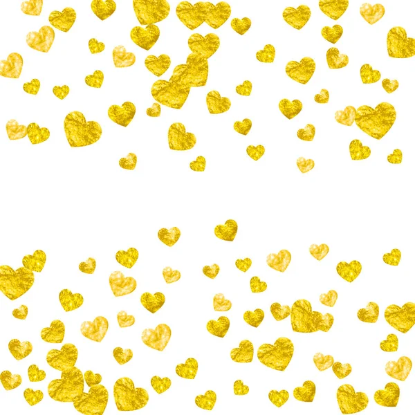 Fundo Borda Coração Com Brilho Dourado Dia Dos Namorados Vector — Vetor de Stock