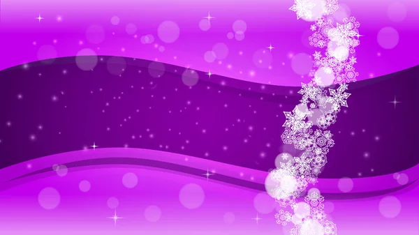 Schneeflockenrand Mit Ultraviolettem Schnee Neujahrskulisse Winterrahmen Für Flyer Geschenkkarte Party — Stockvektor