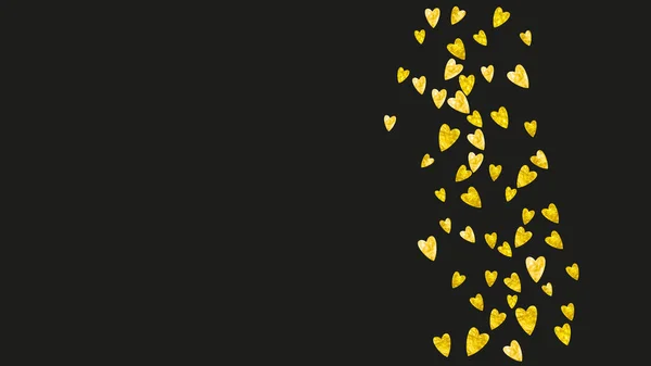 Herzrahmen Zum Valentinstag Mit Goldglitzern Februar Vektor Konfetti Für Herzrahmenvorlage — Stockvektor