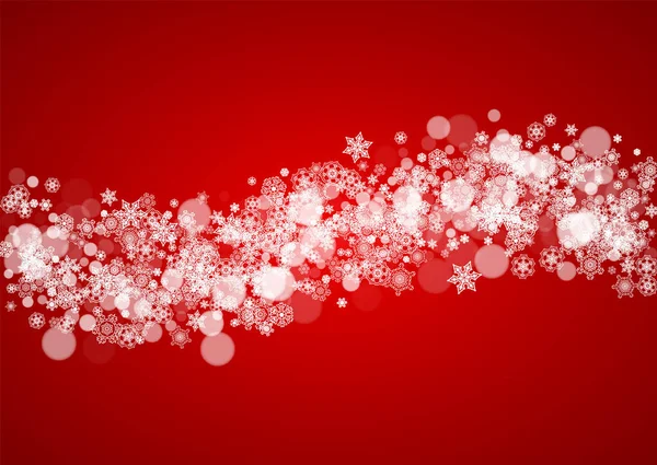 Jul Snö Röd Bakgrund Jultomtens Färger Horisontell Ram För Vinter — Stock vektor