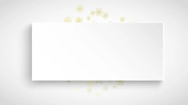 Золоті Сніжинки Обрамляють Білому Тлі Новорічна Тема Горизонтальна Паперова Різдвяна — стоковий вектор