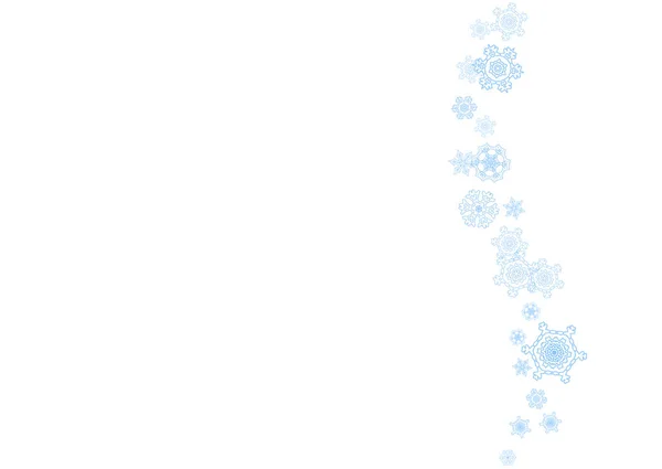Marco Invierno Con Copos Nieve Azules Para Celebración Navidad Año — Vector de stock