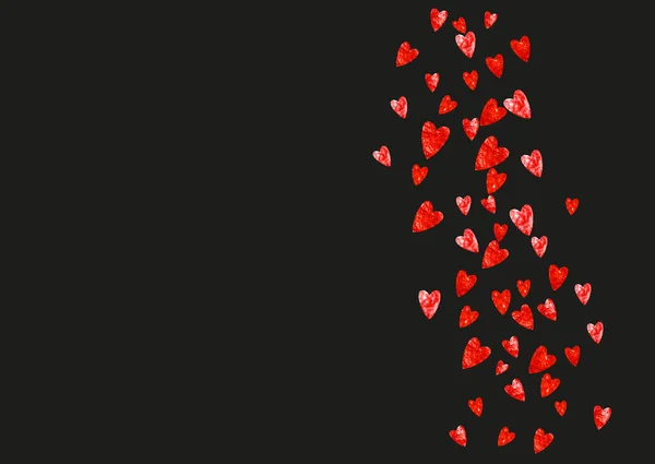 Hochzeitskonfetti Mit Rosa Glitzerherzen Valentinstag Vektorhintergrund Handgezeichnete Textur Liebe Thema — Stockvektor