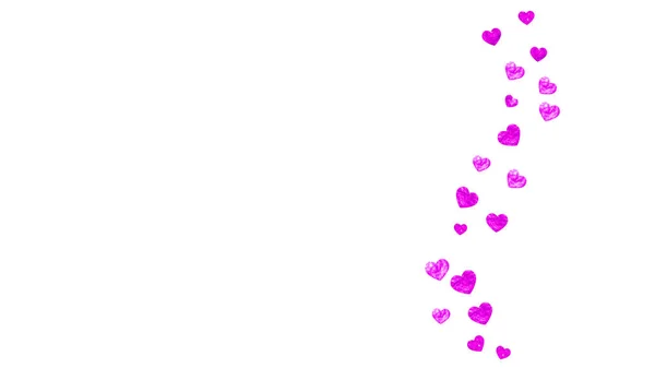 ピンクの輝きとバレンタインデーの境界線が輝きます 2月14日 バレンタインデーボーダーテンプレート用ベクトルコンフェッティ 手描きの質感をグランジ 特別なビジネスオファー バナー チラシのための愛のテーマ — ストックベクタ