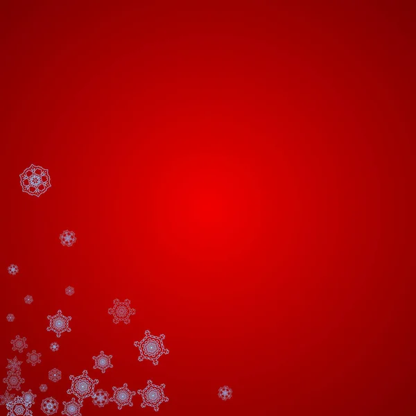 Marco Navidad Con Copos Nieve Sobre Fondo Rojo Colores Santa — Vector de stock