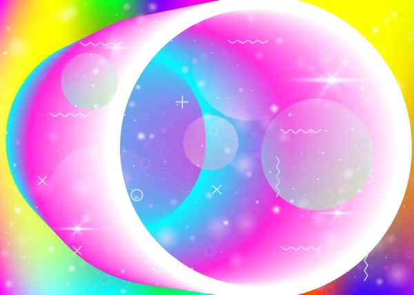 Flüssiger Dynamischer Hintergrund Mit Lebendigen Regenbogengradienten Dynamisches Hologramm Holographischer Kosmos — Stockvektor