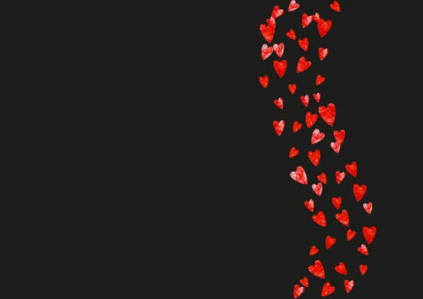 Fondo Borde Del Corazón Con Brillo Rosa Día San Valentín — Archivo Imágenes Vectoriales