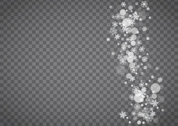 Isolated Snowflakes Transparent Grey Background Winter Sales Christmas New Year — Stock Vector