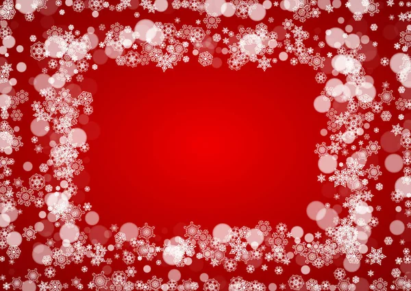 Karácsonyi Keret Esik Piros Háttér Télapó Színei Horizontális Karácsonyi Keret — Stock Vector