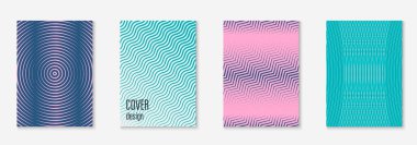 Güzel kapak şablonu. Yarım ton eğimli asgari trend vektörü. Broşür, poster, broşür ve davetiye için Geometrik serin kapak şablonu. Minimalist renkli şekiller. Soyut resimleme.