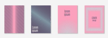 Güzel kapak şablonu. Yarım ton eğimli asgari trend vektörü. Broşür, poster, broşür ve davetiye için Geometrik serin kapak şablonu. Minimalist renkli şekiller. Soyut resimleme.