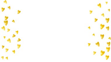 Altın yaldızlı kalp çerçevesi. Sevgililer Günü. Vektör konfetisi. El yapımı doku. İlan için aşk teması, özel iş teklifi, tanıtım. Kalp çerçeveli düğün ve gelin şablonu.