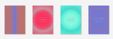 Minimum moda kaplama şablonu ayarlandı. Yarım tonlu fütürist düzen. Kitap, katalog ve yıllık için geometrik kapak şablonu. Minimalist renkli gradyanlar. Soyut iş illüstrasyonu.