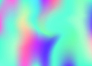 Soyut arkaplan hologramı. Hologramla sıvı gradyan örgü arkaplanı. 90 'lar, 80' ler modası. Pankart, broşür, kapak tasarımı, mobil arayüz, web uygulaması için yanardöner grafik şablonu.