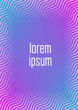 Geometrik dalgalar ve gradyanlarla soyut asgari kaplama. Yarım tonlu modaya uygun bir düzen. Kitap, afiş, davetiye ve poster için soyut asgari kapak şablonu. Gelecekçi iş illüstrasyonu.