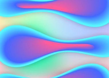 Sıvı elementler. Modern modayla birlikte holografik 3d arkaplan. İş raporu, kart şablonu. Canlı gradyan örgüsü. Dinamik şekilleri ve sıvısı olan sıvı elementler.