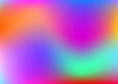 Holografik soyut arkaplan. Gradyan örgülü minimum holografik arkaplan. 90 'lar, 80' ler modası. Pankart, sunum, afiş, broşür için Pearlescent grafik şablonu.