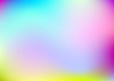 Holografik soyut arkaplan. Gradyan örgülü minimum holografik arkaplan. 90 'lar, 80' ler modası. Broşür, el ilanı, poster tasarımı, duvar kağıdı, mobil ekran için Pearlescent grafik şablonu.