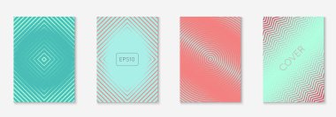 Güzel kapak şablonu. Yarım ton eğimli asgari trend vektörü. Broşür, poster, broşür ve davetiye için Geometrik serin kapak şablonu. Minimalist renkli şekiller. Soyut resimleme.