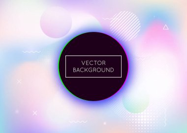 Sıvı arka planı dinamik sıvıyla şekillendirir. Memphis elementleriyle holografik bauhaus gradyanı. Broşür, ui, dergi, poster, afiş ve uygulama için grafik şablonu. Stil sıvı şekilleri arkaplan.